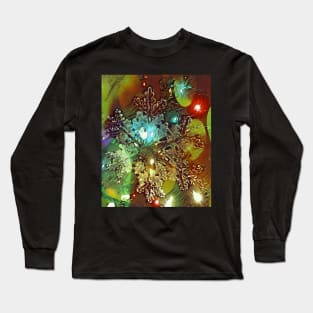 Snowflake Christmas Tree Artwork Long Sleeve T-Shirt